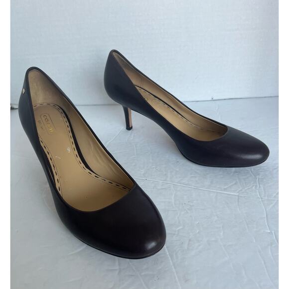 Coach Missy Women's Brown Soft Leather Napa Round Toe Pump Heel Shoes Size 9B - Picture 2 of 10